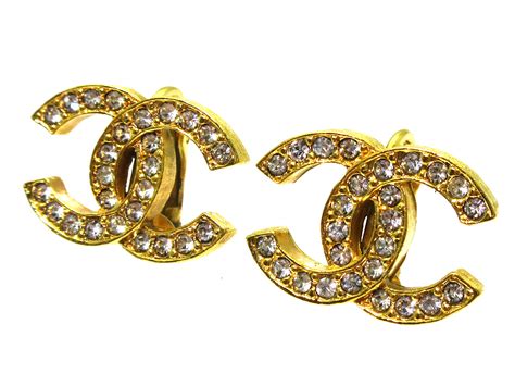 chanel earrings gold logo|Chanel earrings authentic.